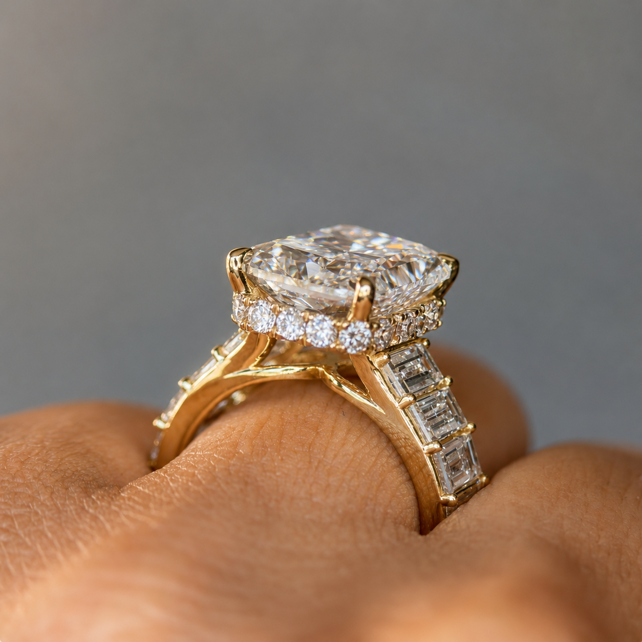 11.92 Carat Radiant Cut Diamond Engagement Ring